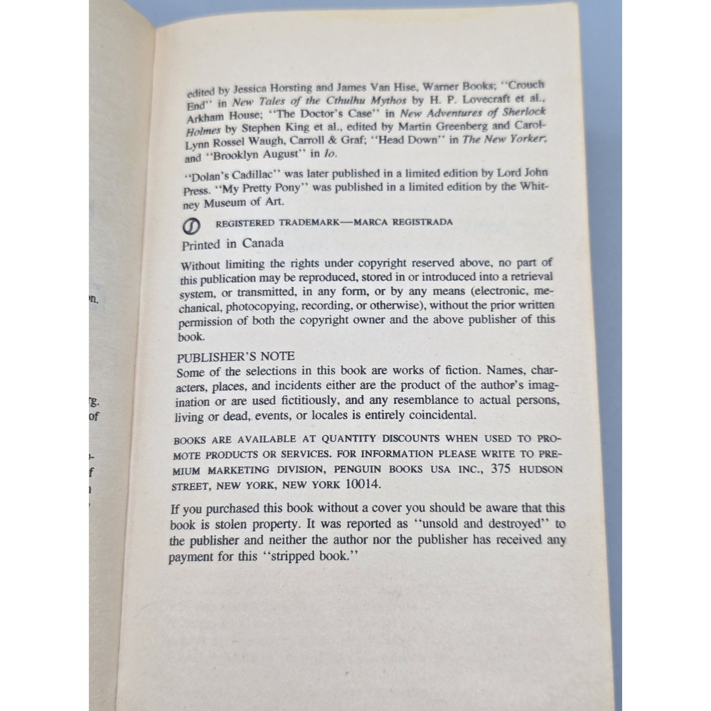 Nightmares And Dreamscapes By Stephen King. 1994 1st Signet Printing Edition - Picture 10 of 11